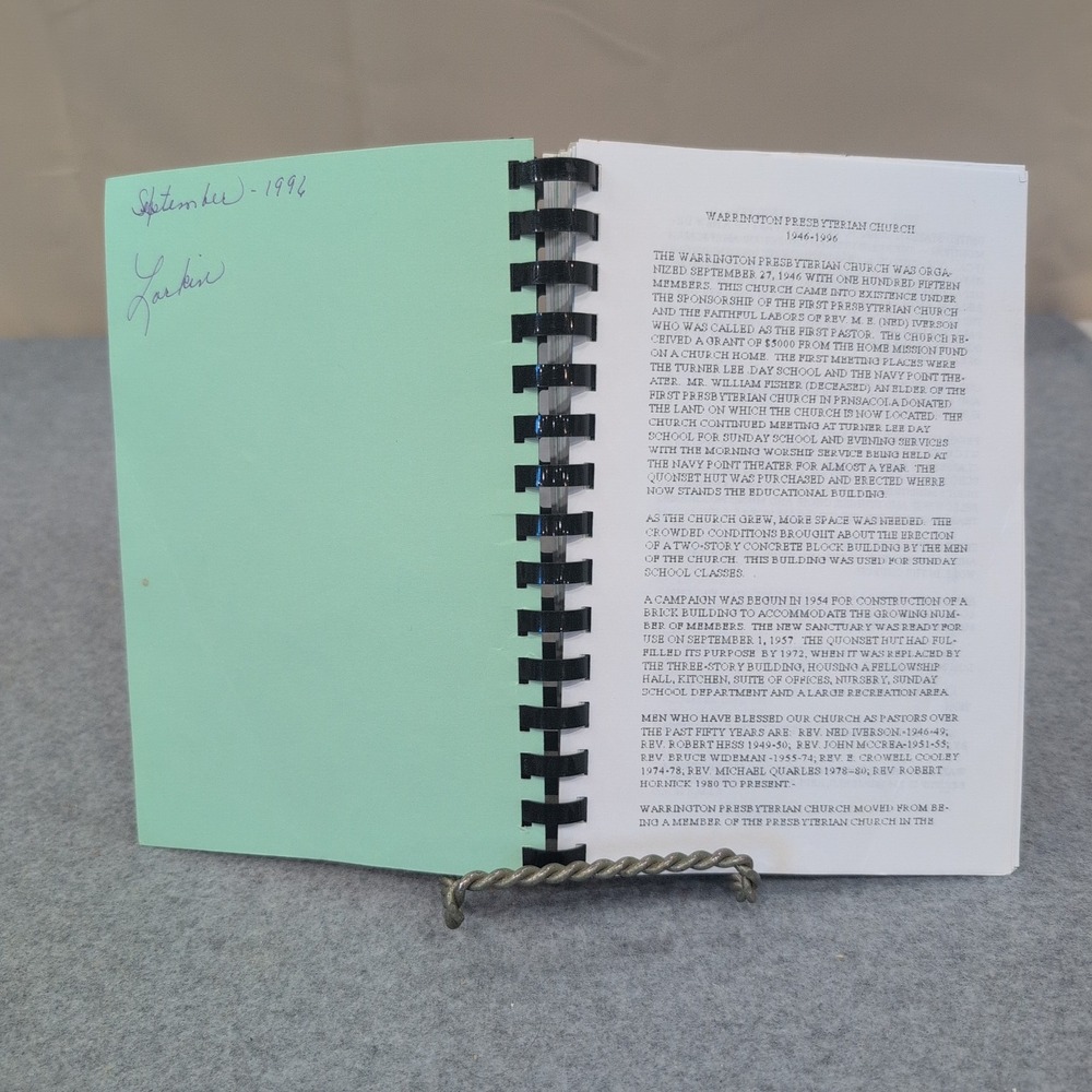 Warrington Presbyterian Church 50th Anniversary WIC Cookbook Pensacola FL 1996 - Picture 2 of 2